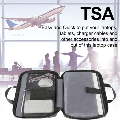 Laptop Case, 15.6 Inch TSA Laptop Sleeve Water Resistant Durable Computer Carrying Case Compatible for HP, Dell, Asus Notebook, Gifts for Men Women, Grey