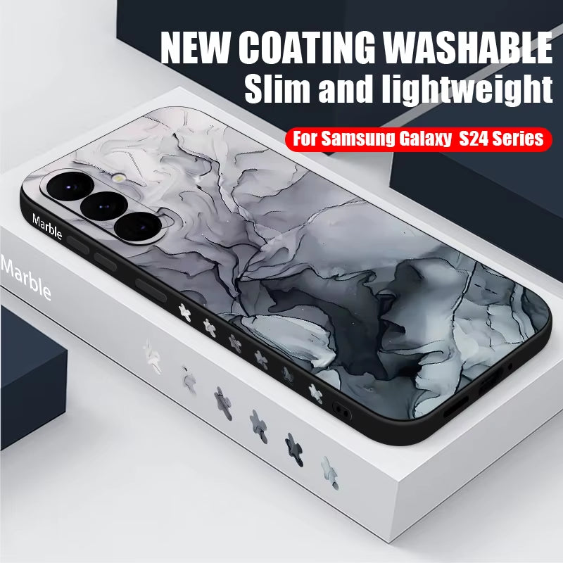 Colorful Marble Case for Samsung Galaxy S24 S23 S22 Ultra S21 S20 FE A16 A15 A25 A34 A35 A55 A52 A53 A54 5G S25 Lanyard Cover