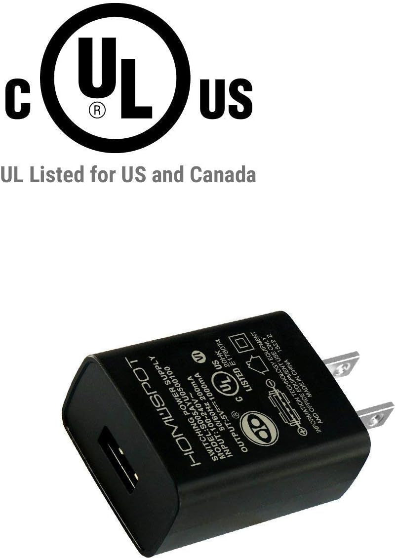 UL Certified USB Wall Charger Power Supply 5V 1A (1000Ma) Universal Portable Travel Power Adapter Plug Block High Speed for Iphone Ipad Ipad Samsung HTC LG Ipod Nokia Travel Office Home Use
