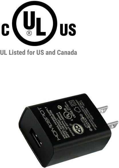 UL Certified USB Wall Charger Power Supply 5V 1A (1000Ma) Universal Portable Travel Power Adapter Plug Block High Speed for Iphone Ipad Ipad Samsung HTC LG Ipod Nokia Travel Office Home Use