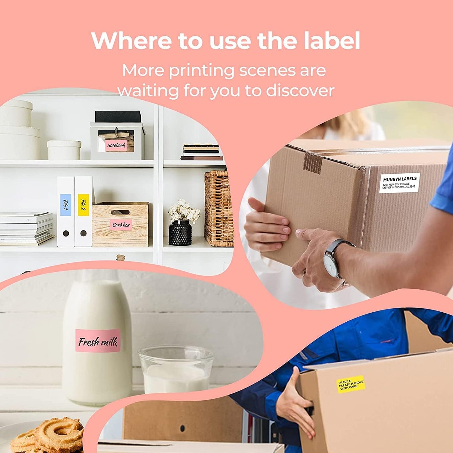 2.25"X1.25" Blue Direct Thermal Labels, Self-Adhesive Address Shipping Thermal Stickers, Square Label for Thermal Label Printer-1 Roll,1000 Labels