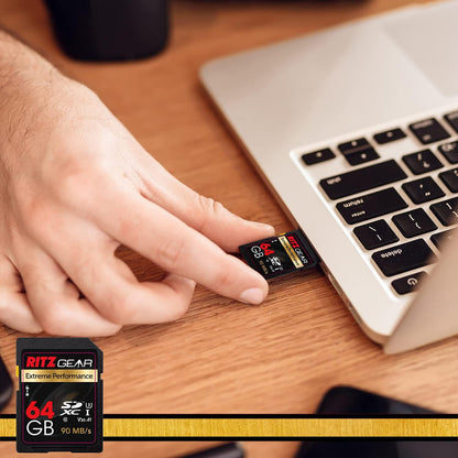 64GB High-Speed SDXC UHS-I SD Card, C10, U3, V30, Full-Hd & 4K Memory Card