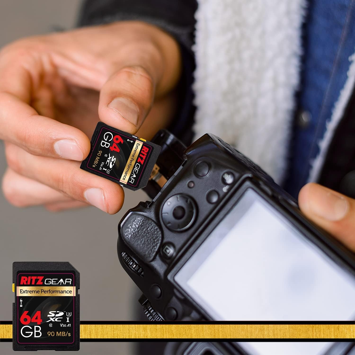 64GB High-Speed SDXC UHS-I SD Card, C10, U3, V30, Full-Hd & 4K Memory Card